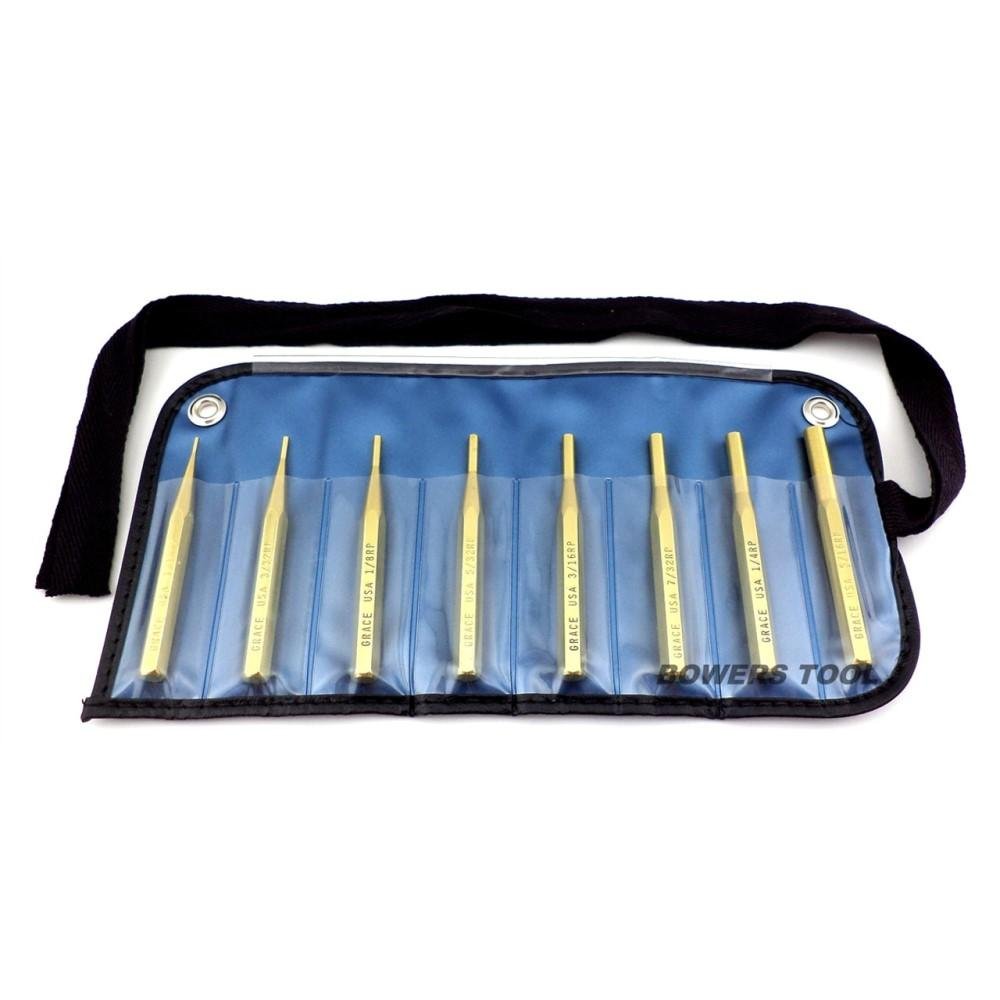 Grace USA GBRP8 Roll Pin Punch Set of 8 Brass - Altus Brands Llc - Pro-Ears
