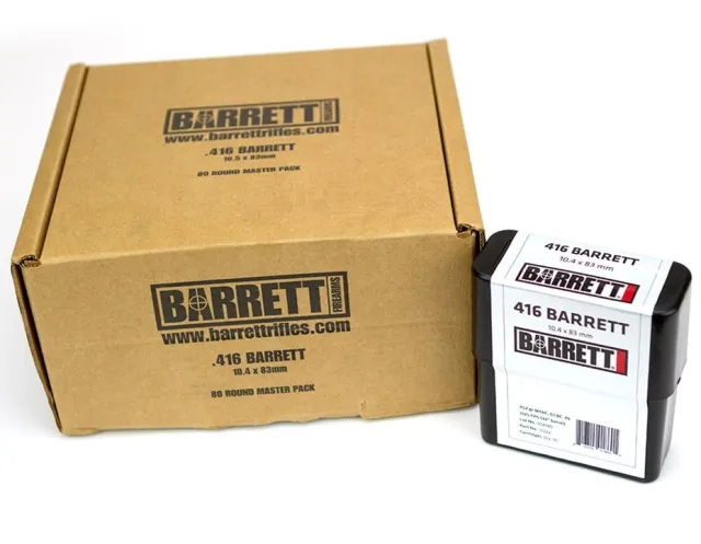 Barrett 17221 MTAC 416 Barrett Headstamp 452 gr. Ammo 80 rd. Case