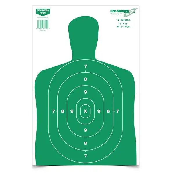 Birchwood Casey Eze-Scorer BC-27 Green 12x18 Paper Target 100 Pack - Birchwood Casey