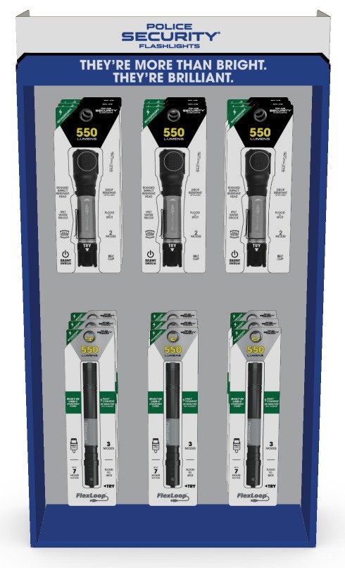 Buy Police Security Flashlights 97109 Preloaded Half Sidekick Display online