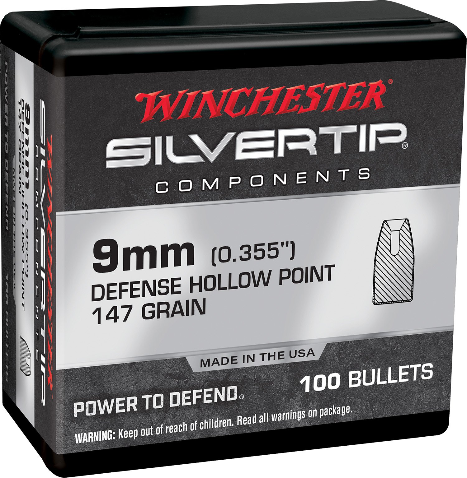 Winchester WB9ST147X 9mm .355 147 gr Centerfire Bullets - Winchester - .355