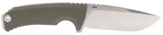 SOG Tellus FX 4.20 In Clip Point 440C Blade Olive GRN Handle - SOG