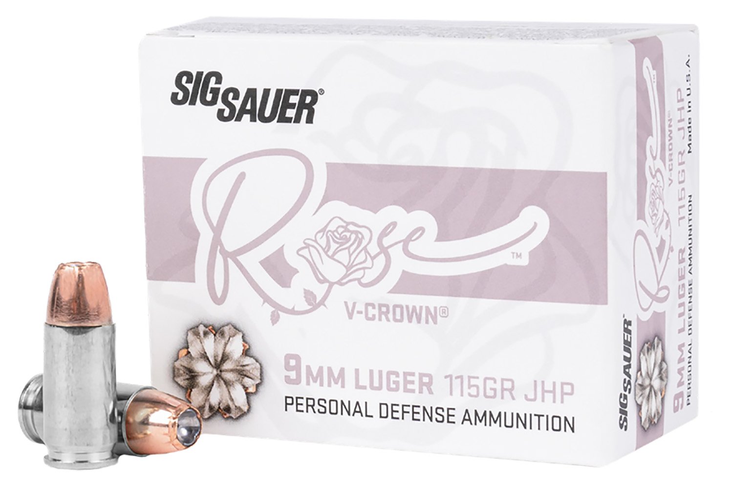 Buy Sig Sauer E9MMA1ROSE20 Rose 9mm 115gr JHP Ammo 20 Rounds online