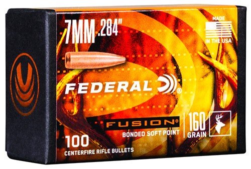 Federal Premium Fusion FB284F3 .284 160gr Soft Point Bullets 100/Box - Federal Premium Ammunition - 284 Caliber