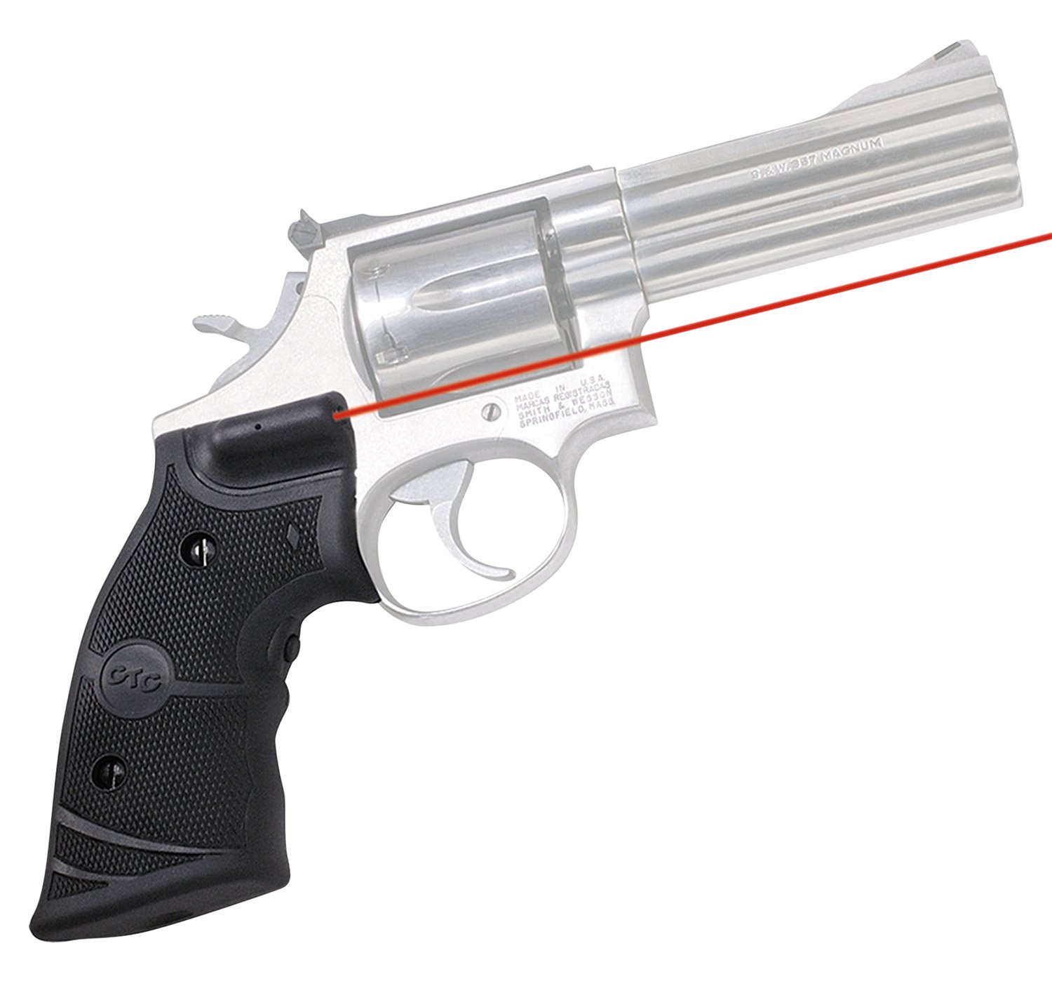 Crimson Trace 011290 LG-308 Lasergrips Black Red Laser S&W K & L Frames - Crimson Trace - 0.50" AT 50 FT