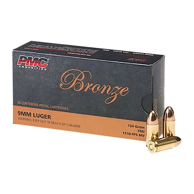 PMC 9G 9MM 124GR FMJ Ammo 50 Rounds - PMC - 9 mm Luger for sale at Iron and Lace