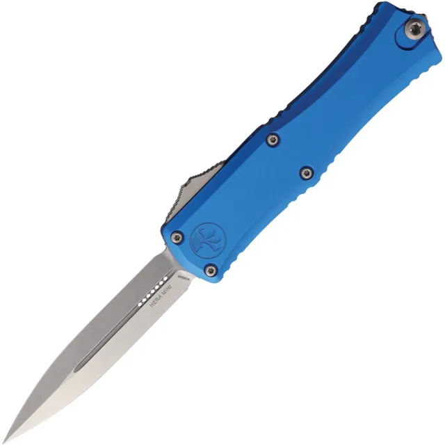 Microtech Hera II Mini 2.96 In D/E Blue Stonewash ALU Handle - MICROTECH for sale at Iron and Lace