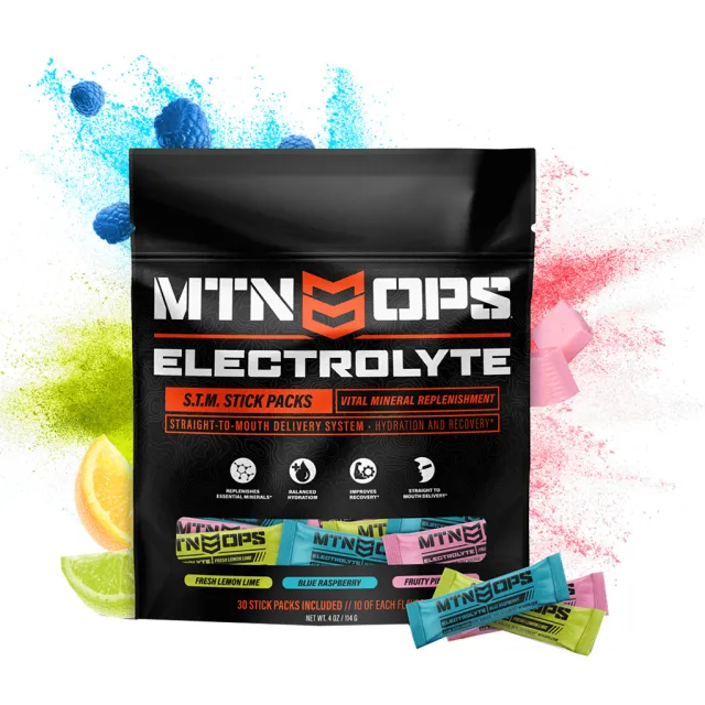 MTN Ops 2126010230 Electrolytes STM Stick Pack 30ct, Essential Minerals