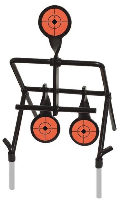 Birchwood Casey 47044 World of Targets Gallery Resetting 3.75" Handgun Black/Orange Steel Circle with Crosshair and Diamond - Birchwood Casey - 3.75"