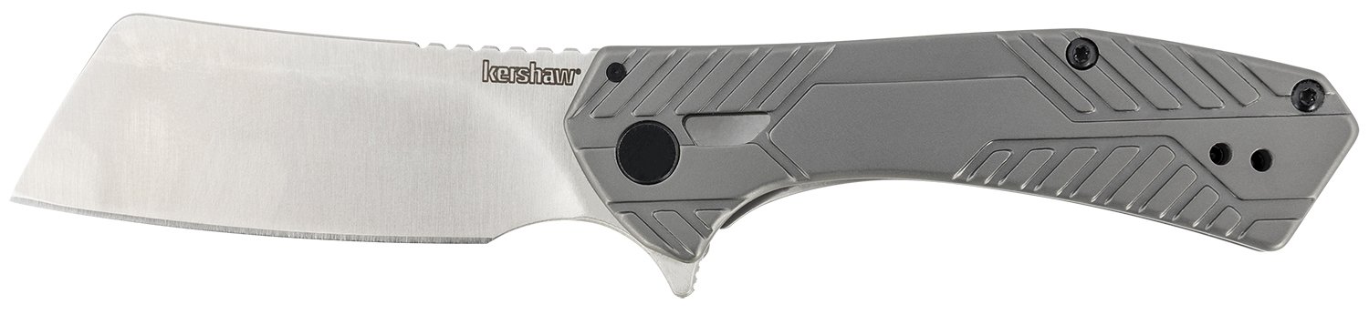Buy Kershaw 3445 Static 2.9" Folding Cleaver Satin Blade Gray Steel Handle online