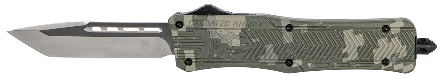 CobraTec MADCCTK1MTNS CTK-1 Medium 3" OTF Tanto D2 Blade DigiCamo Handle - CobraTec Knives