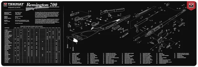 Buy TekMat TEKR36REM700 Remington 700 Mat 12"x36" Black/White Rubber online