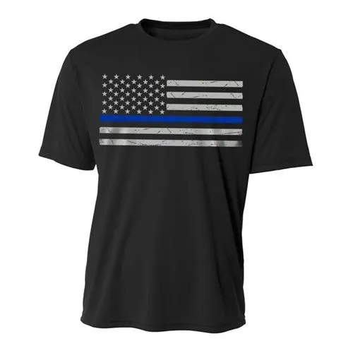 Thin Blue Line Performance Polyester Men's T-Shirt Classic
