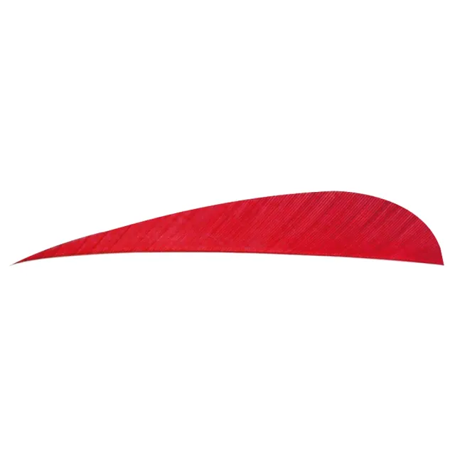 Trueflight 11503 Parabolic Feathers Red 4" RW 100 Pack - Trueflight