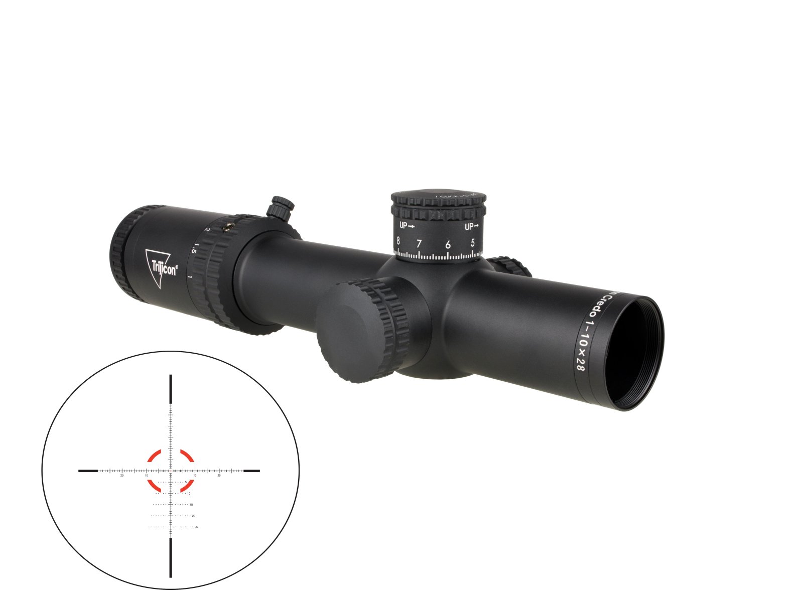 Trijicon CR1028-C-2900050 Credo Scope - MRAD Green/Red, Matte, First Focal Plane - Trijicon - 28MM