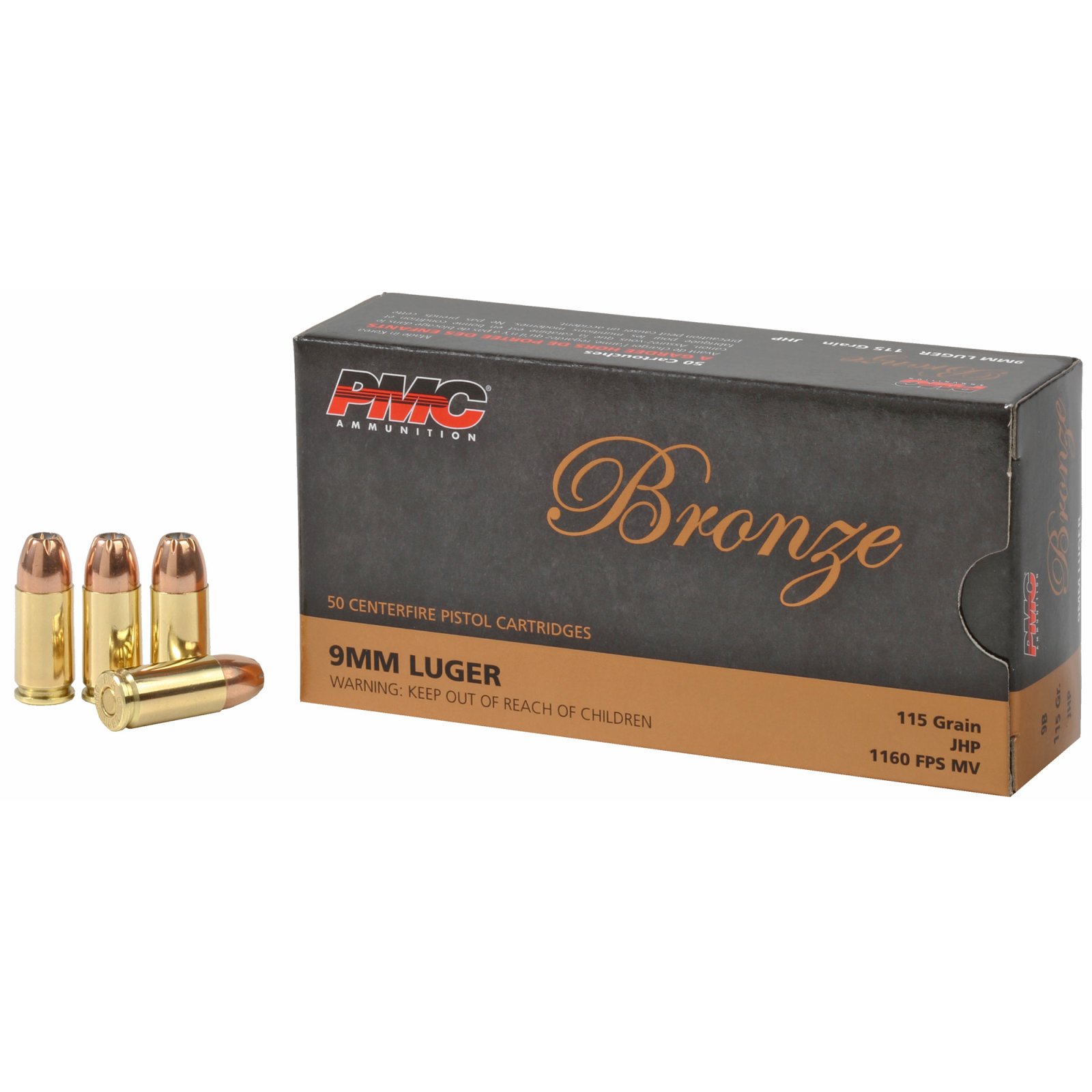 Buy PMC 9B 9mm 115GR JHP Ammo 50ct online