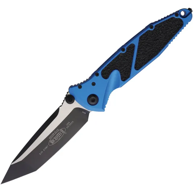 Microtech Socom Elite 3.98 In TNT/STD/BLK Blue Alu Hndl - MICROTECH for sale at Iron and Lace