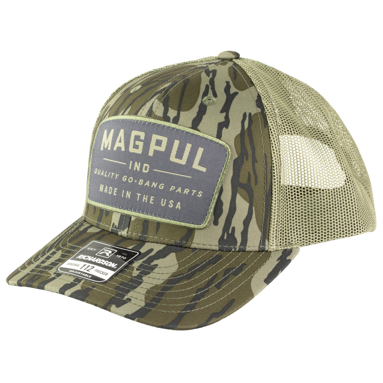 Magpul MAG1102-346 Go Bang Trucker Hat, Bottomland Camo, Cotton/Polyester - Magpul Industries
