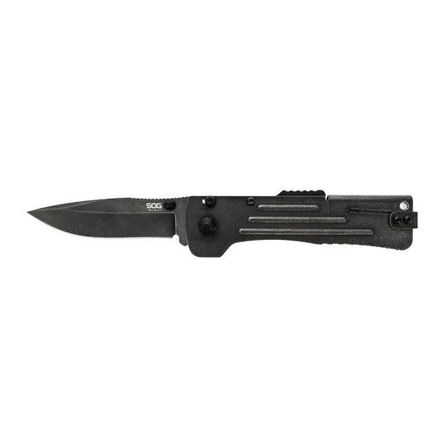 SOG Knives Slim Jim 2.0 Assisted Folding Knife 3-1/5 Clip Point Blade Black Clam Pack - SOG