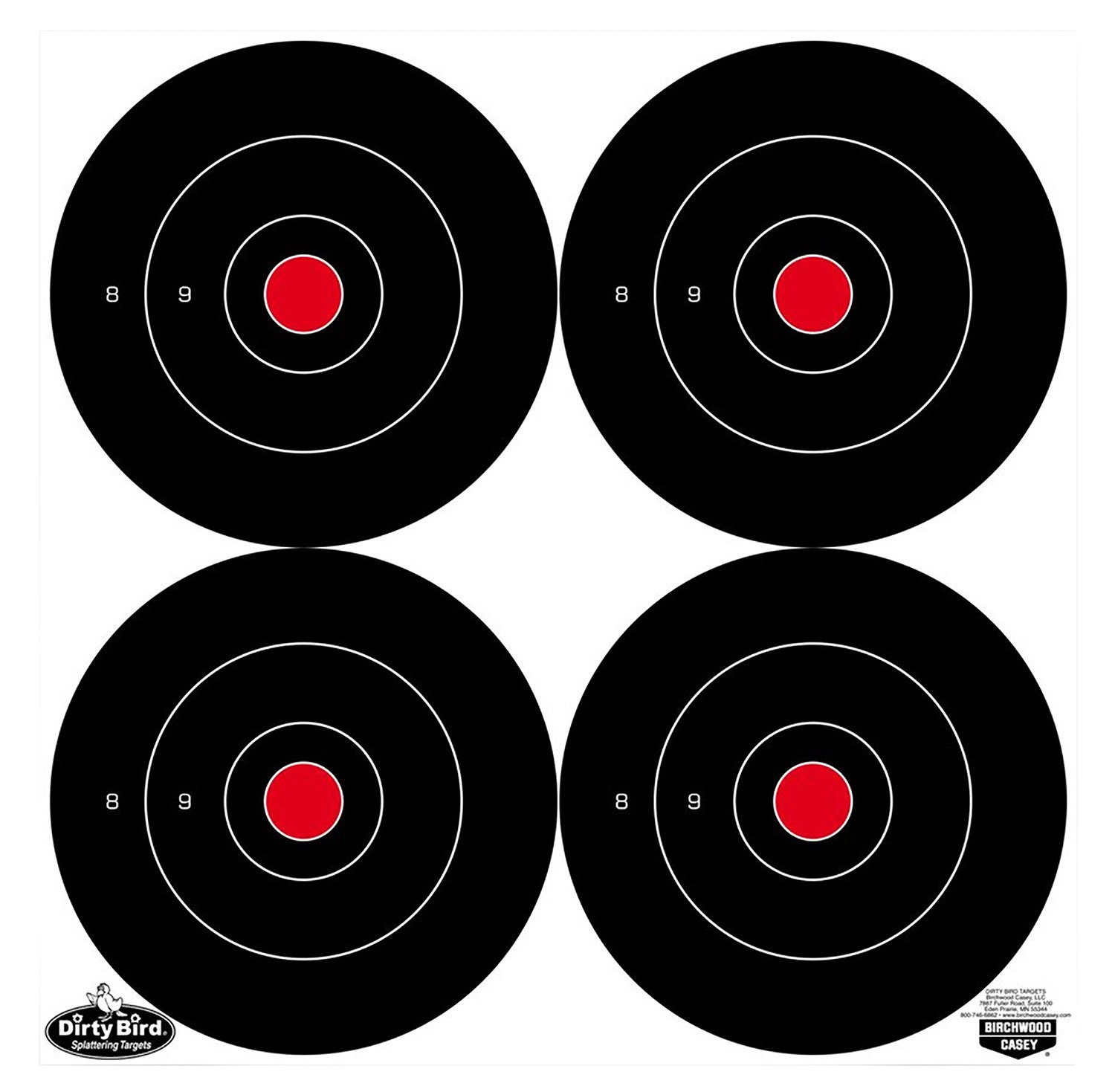 Birchwood Casey Dirty Bird 6" Bullseye Tagboard 100 Per Pkg 35570 - Birchwood Casey - 6"