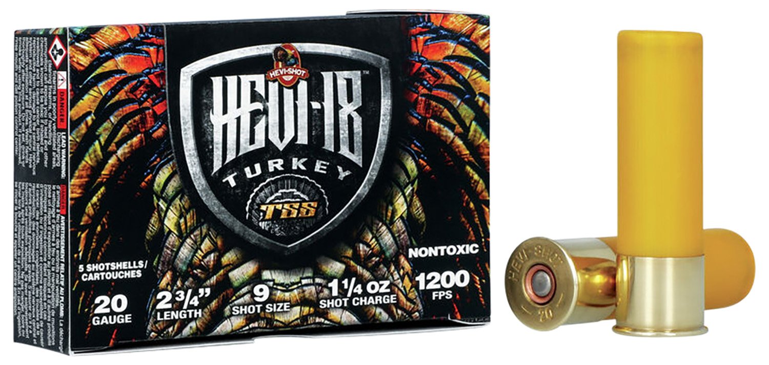 Buy HEVI-Shot HEVI-18 TSS Turkey 20 Gauge, 1.25oz, 2.75in, Tungsten Shot 9, 5-Round Shotgun Ammo online