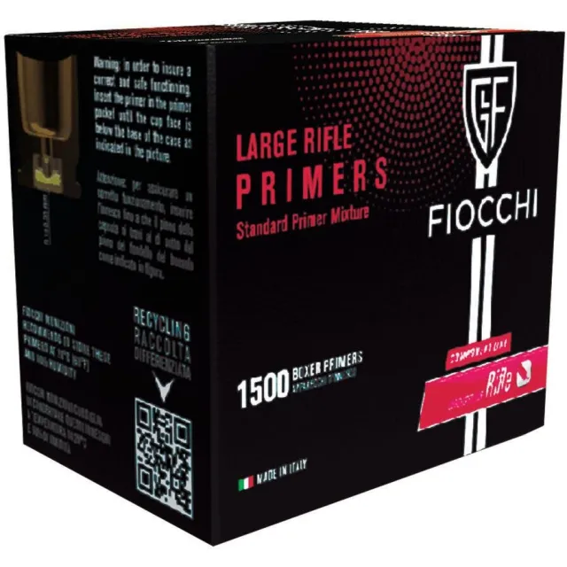 Fiocchi PRLRFM Large Rifle Primers 1500 Count - Fiocchi