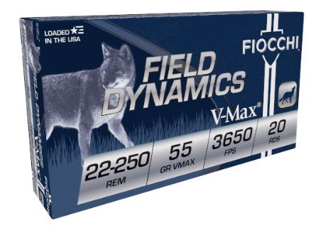 Buy Fiocchi 222-50 Rem. 55 Grain V MAX Ammo 20 Round Box (22250HVD) online