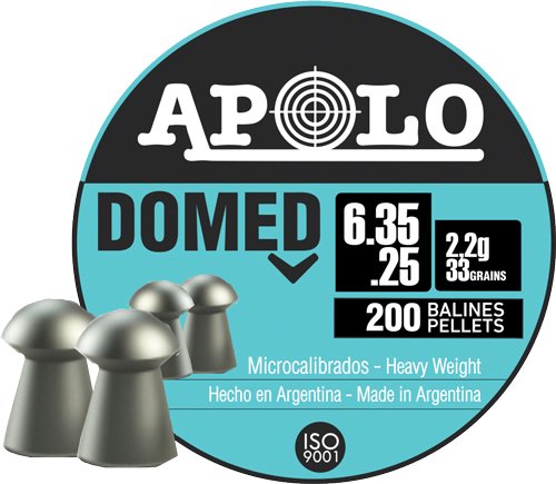 Hatsan Apolo .25 Domed 33 Grain 200 Pack - Apolo Pellets - 25 CALIBER