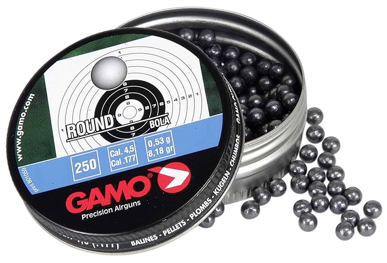 Gamo .177 Lead ROUNDBALL BBS 19 GRAINS 250Pk Tin - Gamo - 177