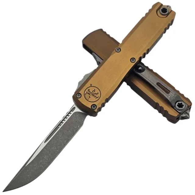 Microtech Ultratech Gen IV 3.55 In SE Standard Apocalyptic Tan Alu Handle - MICROTECH