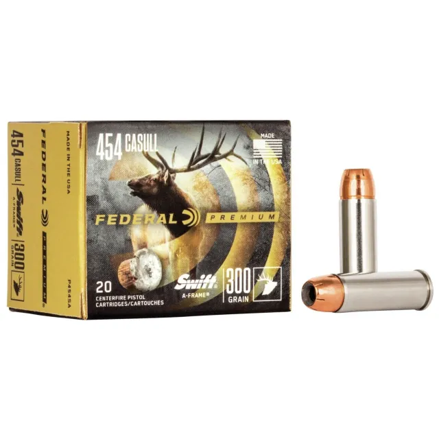 Federal P454SA Premium Hunting 454 Casull 300 gr Swift A-Frame Ammo - Federal Premium Ammunition - 454 Casull