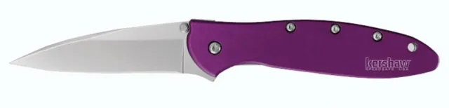 Buy Kershaw 1660PUR Leek Knife 3 in Drop Point Blade Purple Aluminum Handle online