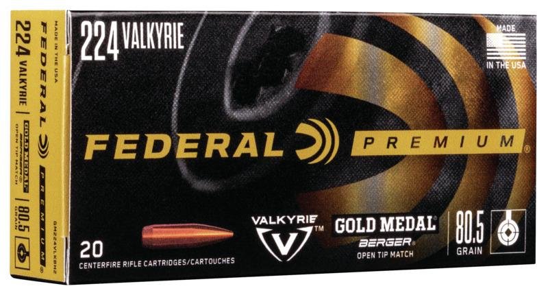 Federal GM224VLKBH2 Gold Medal Berger .224 Valkyrie 80.5gr OTM 20ct - Federal Premium Ammunition - 224 Valkyrie