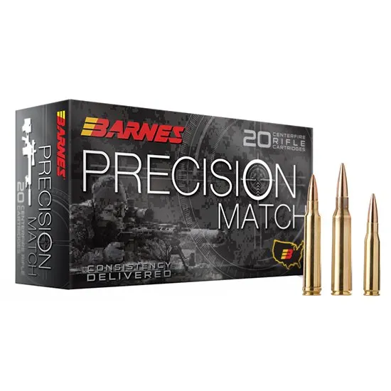 Barnes Bullets 223 Remington 77gr Match Burner OTM BT Ammo - 20 Rounds per Box, 10 Boxes per Case