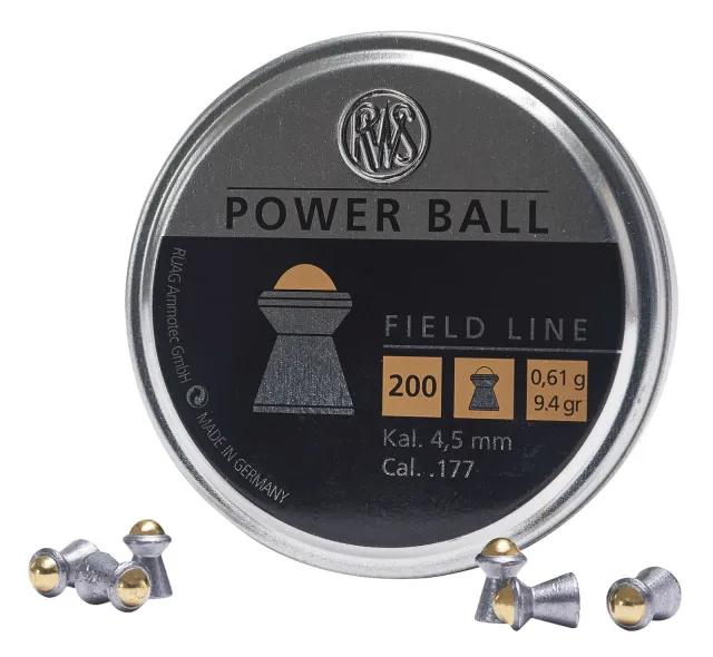 RWS-Umarex 2317414 Power Ball Field Line 177 Steel Lead Domed Pellet- 20...