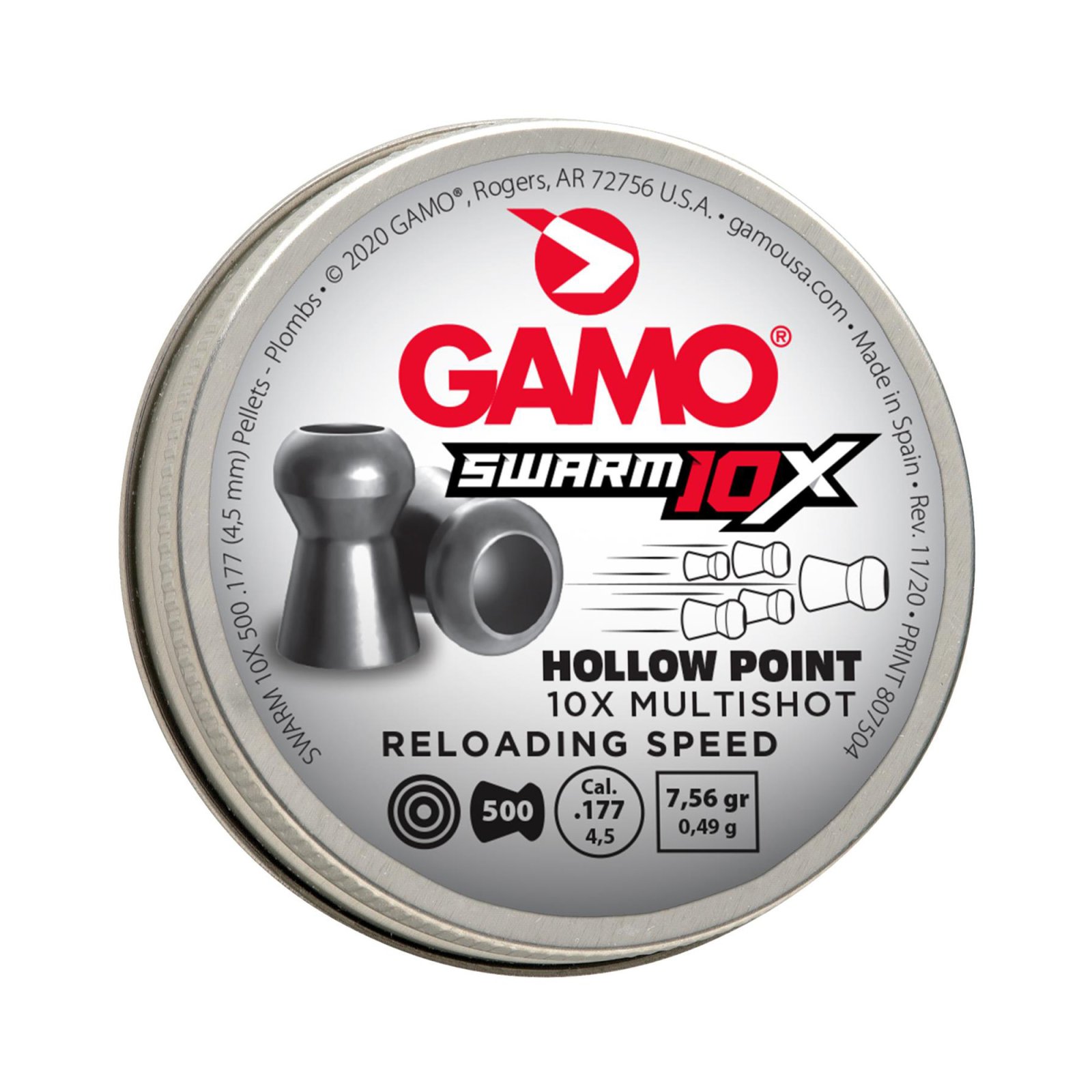 Buy Gamo USA Swarm 10X .22 Pellet Hollow Point 250 Count Tin online