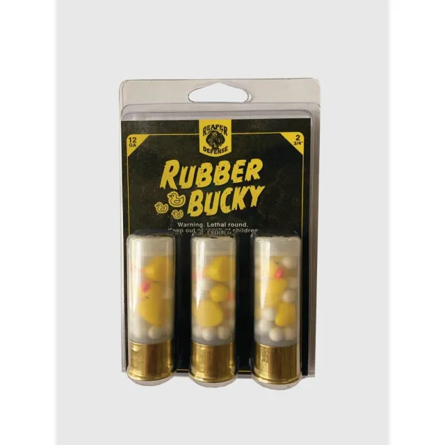 Reaper Defense Rubber Bucky Shotshell 12ga 2-3/4 Resin Duck Rubber Buckshot 3/ct