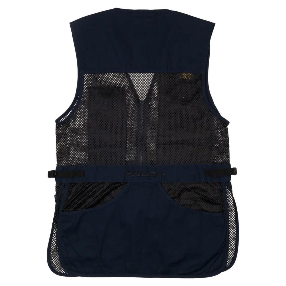 Browning Trapper Creek Vest Large, Navy/Black, 4oz Cotton Twill, Polyester Mesh, Shooting Patch, Shell Pockets - Browning