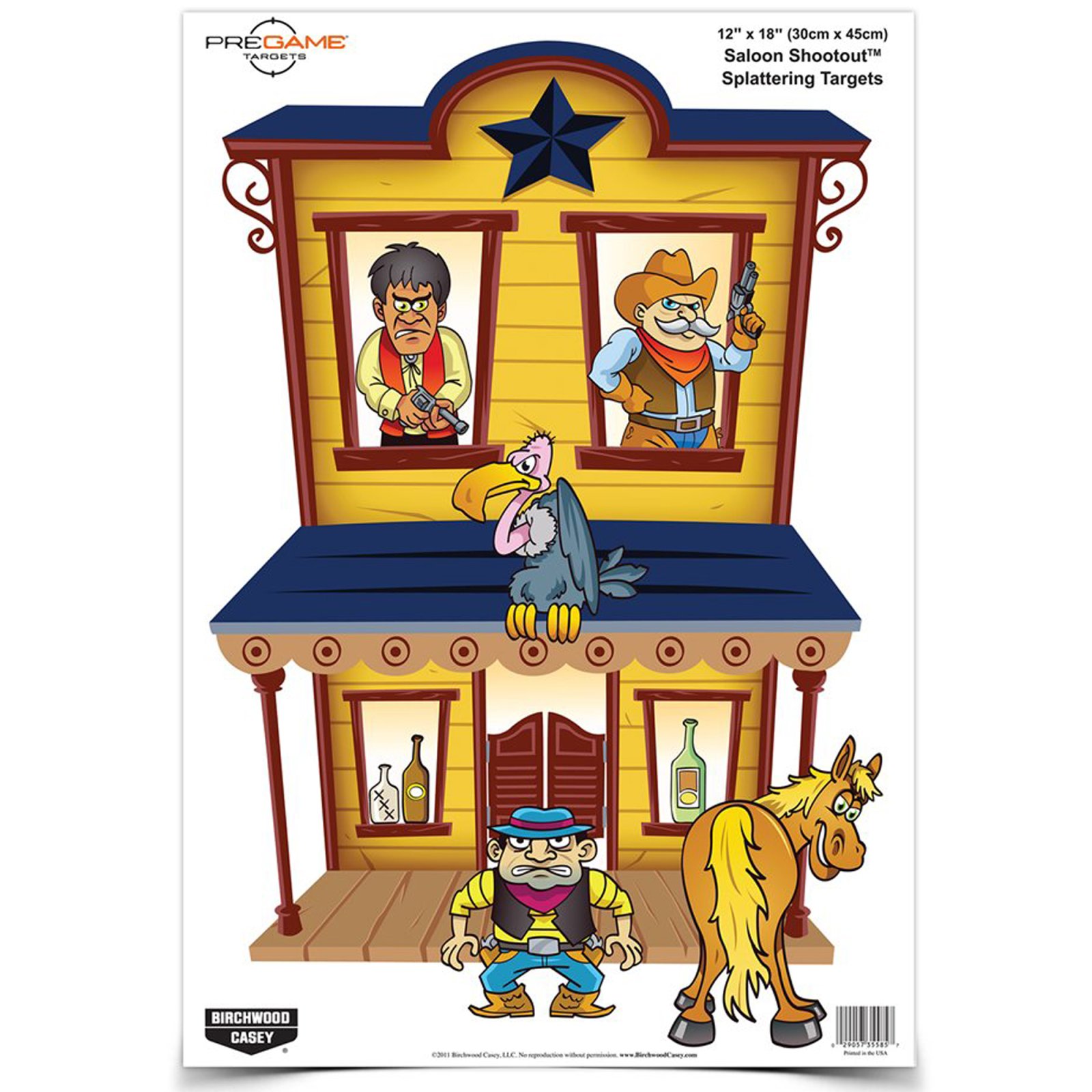 Birchwood Casey 35564 Saloon Shootout Paper Target 12 in x 18 in 8 Pack - Birchwood Casey - 12" X 18"