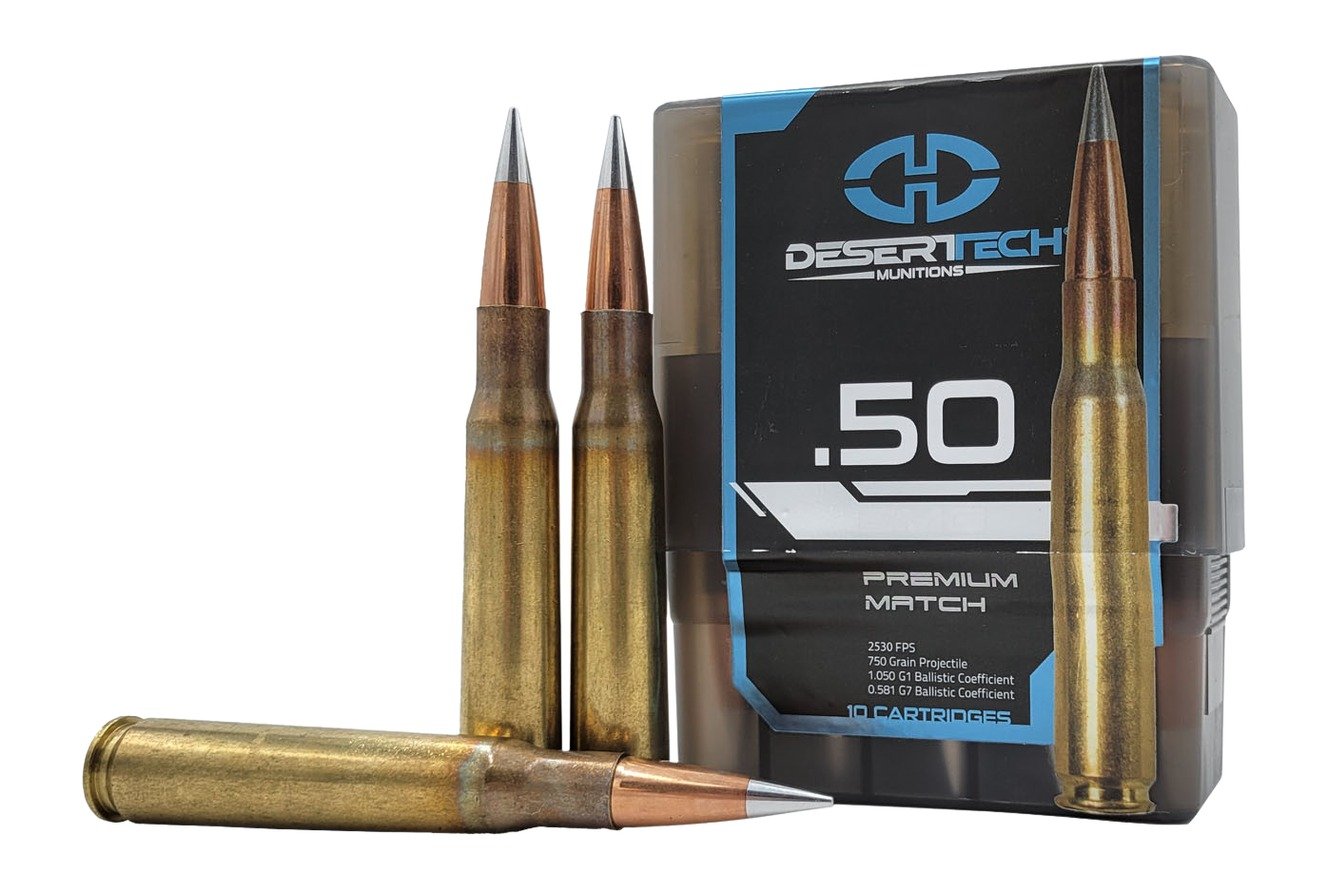 Desert Tech DTM 50 BMG 750gr Rifle Ammunition 10 Rounds - Desert Tech - 50 BMG