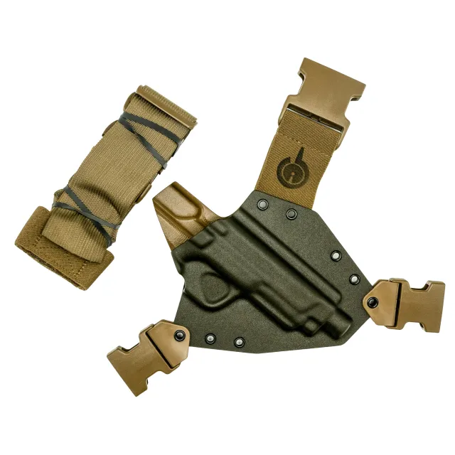 GunfightersINC KN-MP4510-040221 Kenai Chest Holster, Kydex, Nylon, RH, Gray/Coyote - Gunfighters Inc