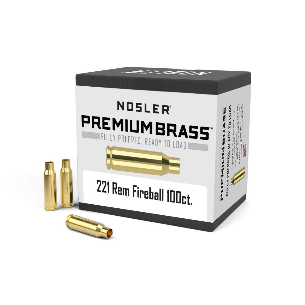 Nosler 10078 Unprimed Brass .221 Remington Fireball, 100ct Rifle Cartridge Cases, USA Origin - Nosler - 221 Rem Fireball
