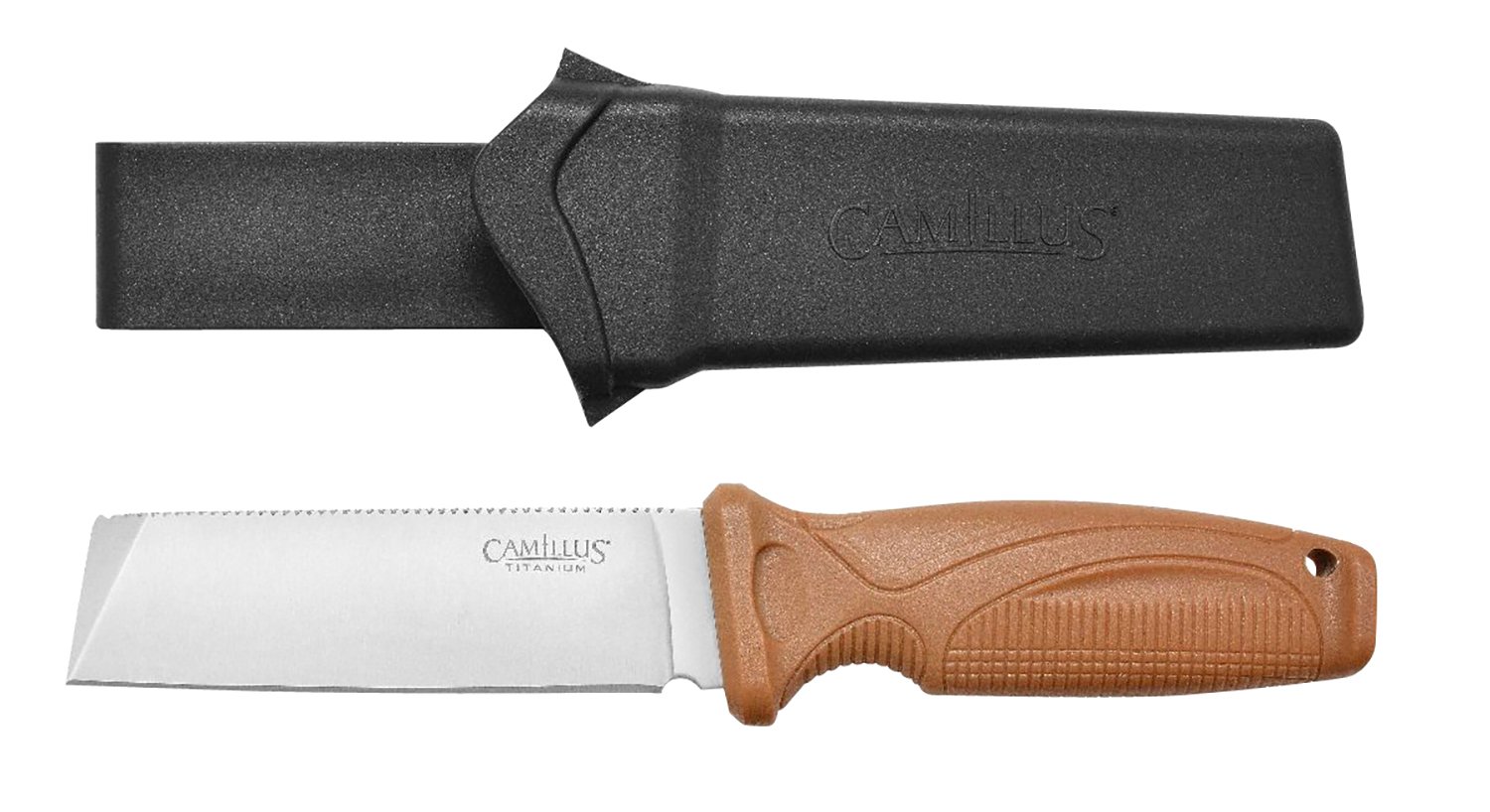 Buy Camillus 19627 Swedge 4.3" Fixed Blade Knife, Titanium Bonded, Tan Handle online