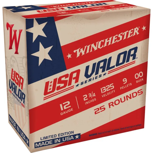 Winchester Ammo USA1200VP USA Valor 12 Gauge 2.75" 9 Pellets 1325 fps 00 Buck Shot 25 Bx/10 Cs (Limited)