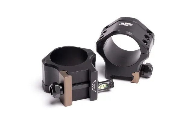 Christensen Arms 8100004203 Tactical 34mm Scope Rings, Medium Height, Black Anodized Aluminum, CNC Machined, Element Proof, Anti-Cant Bubble Level - Christensen Arms - 34MM