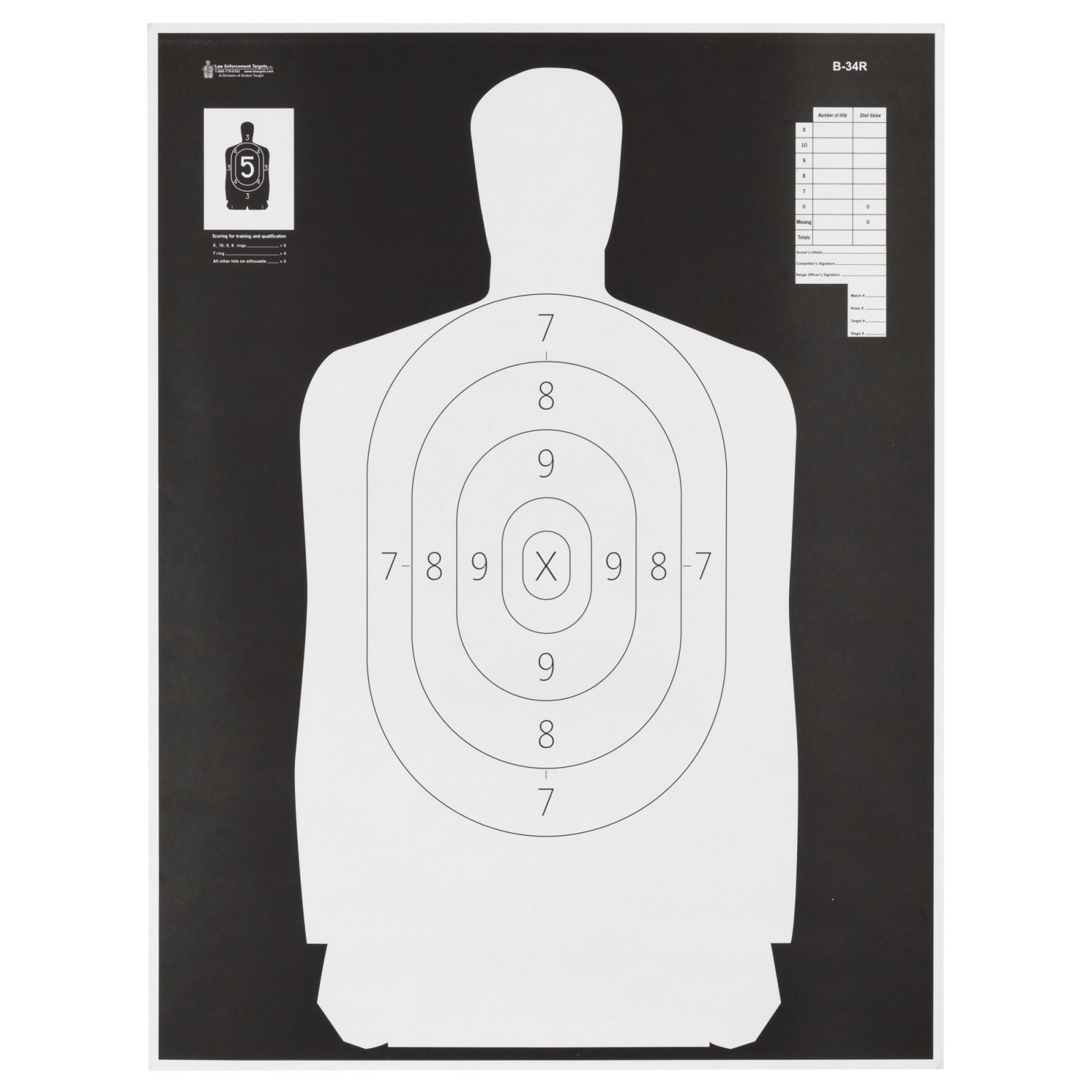 Buy Action Target B34R100 Qualification Reverse Silhouette Paper Hanging 25... online
