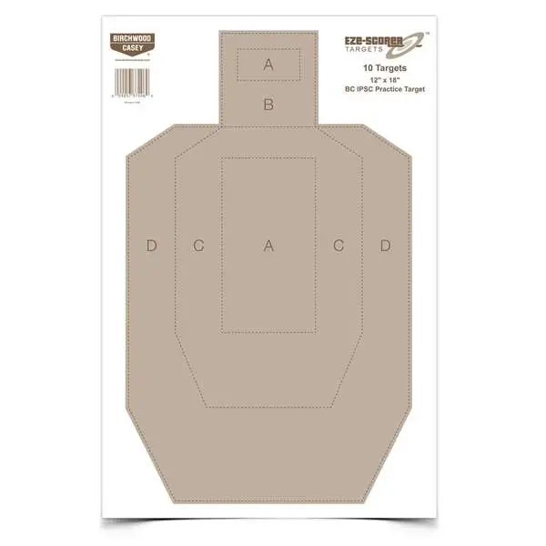 Birchwood Casey EZE-Scorer IPSC Practice Target 12" x 18" 100 Pack 37018 - Birchwood Casey - 12" X 18"