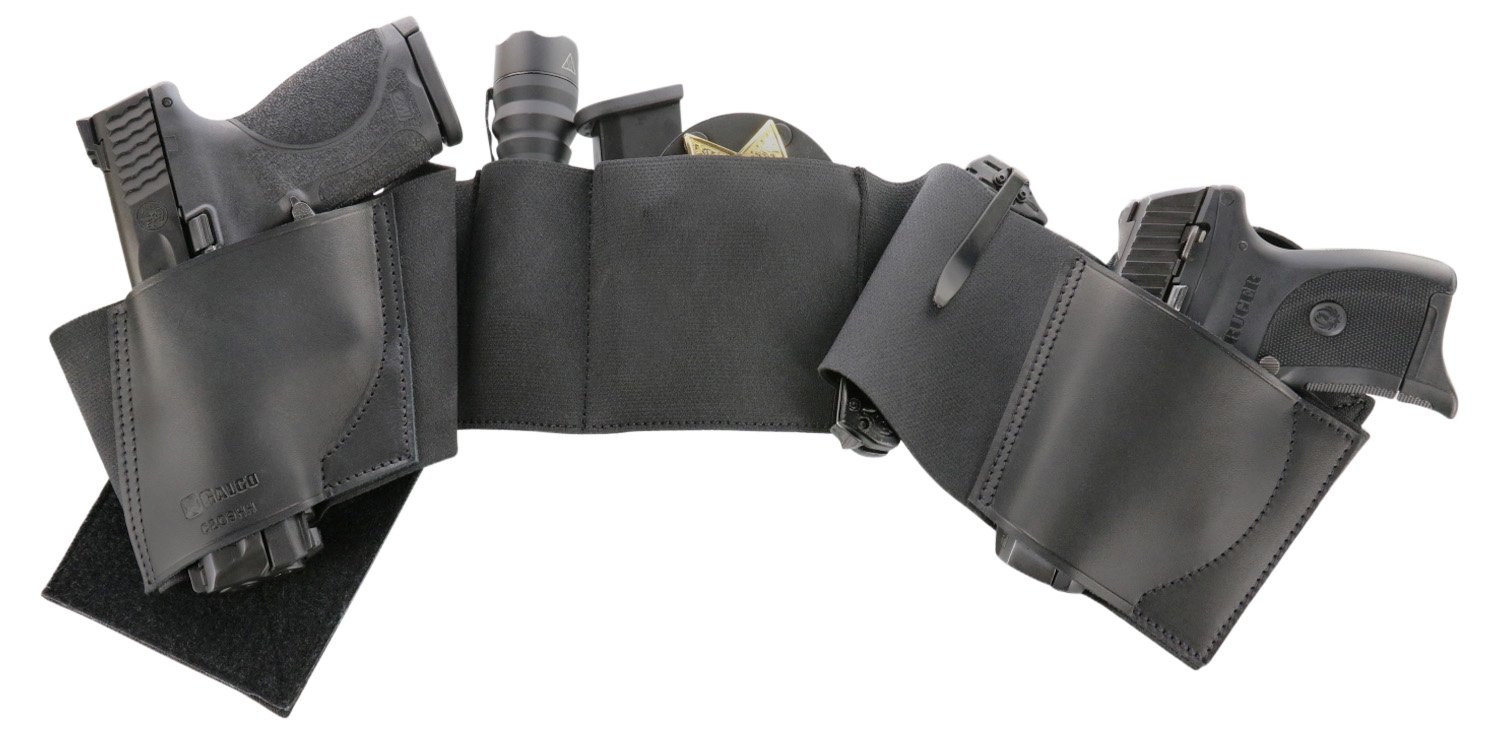 Galco UWBKSM2 UnderWraps 2.0 Black Small Leather/Nylon Belly Band Holster - Galco International