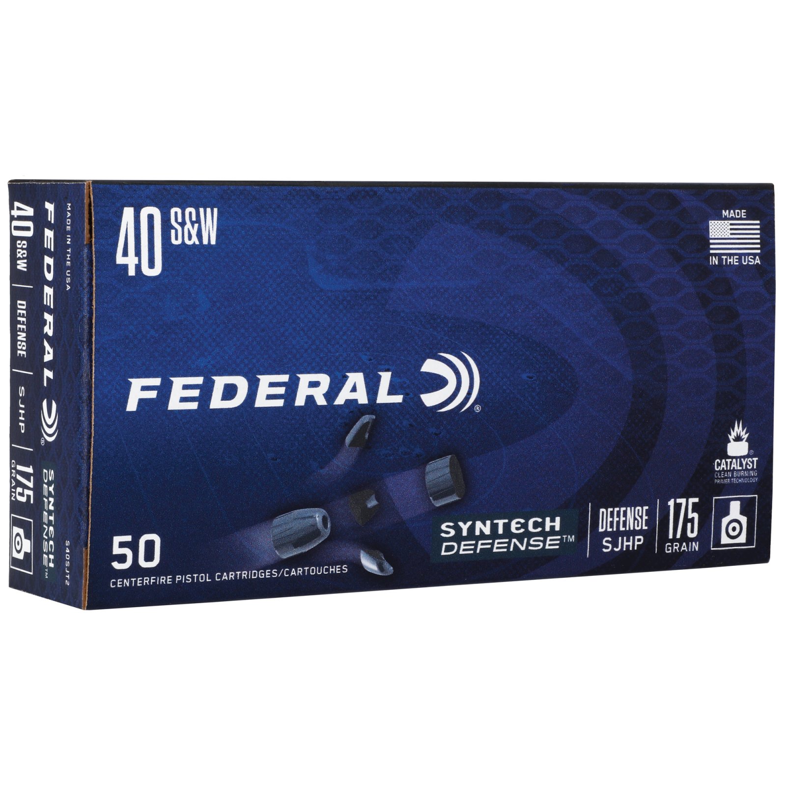 Buy Federal Premium Personal Defense .40 S&W 175gr SJHP Brass Cased Ammo - 50 Rounds, Deep Penetration, Blue Polymer Jacket, Reliable Catalyst Primer online