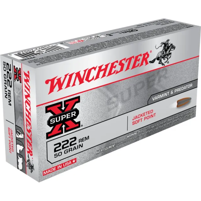 Winchester X222R Super X 55gr 3240fps JSP Ammo - 20 Bx/10 - Winchester - 222 Rem